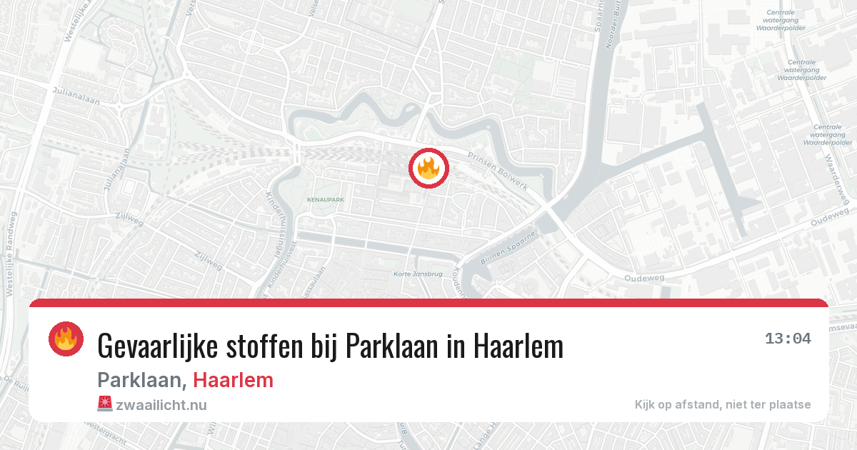 Gevaarlijke stoffen bij Parklaan in Haarlem — 25 jul 2026