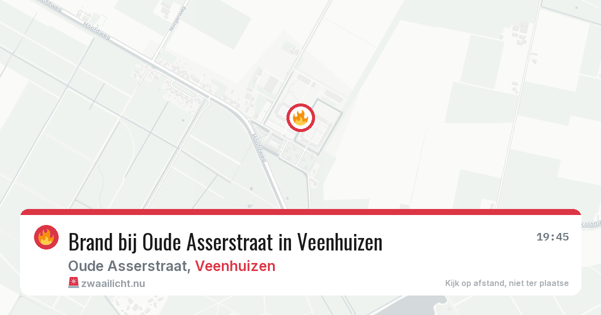 Brand bij Oude Asserstraat in Veenhuizen — 31 mrt 2026