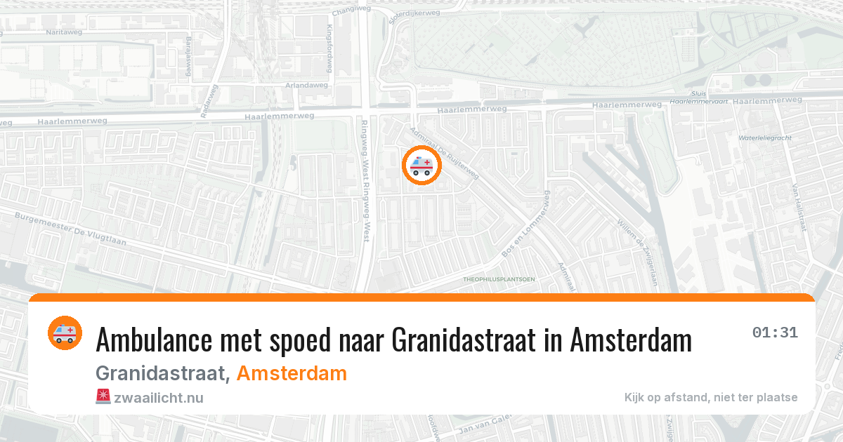 Ambulance met spoed naar Granidastraat in Amsterdam — 25 mei 2026