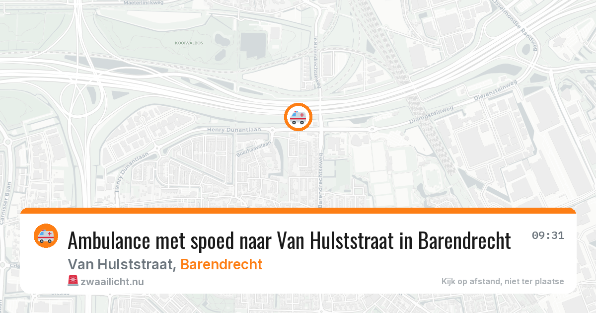 Ambulance met spoed naar Van Hulststraat in Barendrecht — 11 jul 2026