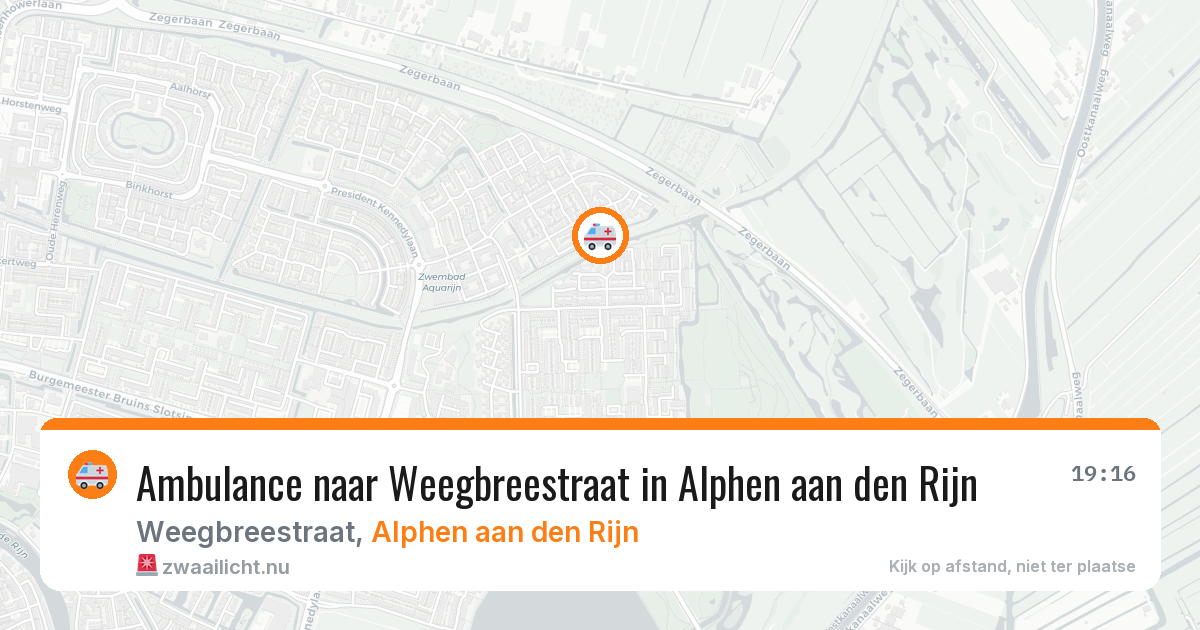 Ambulance naar Weegbreestraat in Alphen aan den Rijn — 16 jul 2026