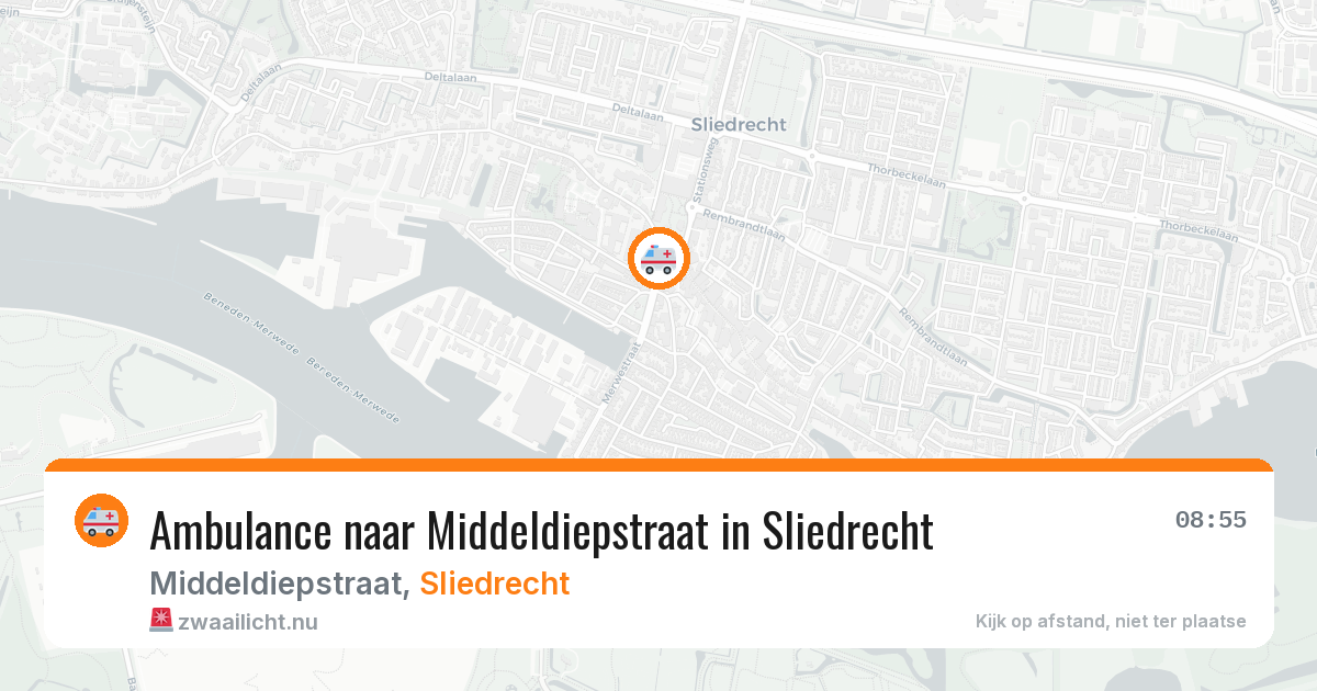 Ambulance naar Middeldiepstraat in Sliedrecht — 24 jul 2026