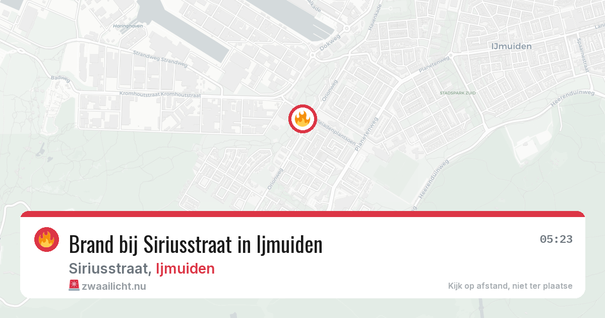 Brand bij Siriusstraat in Ijmuiden — 13 apr 2026