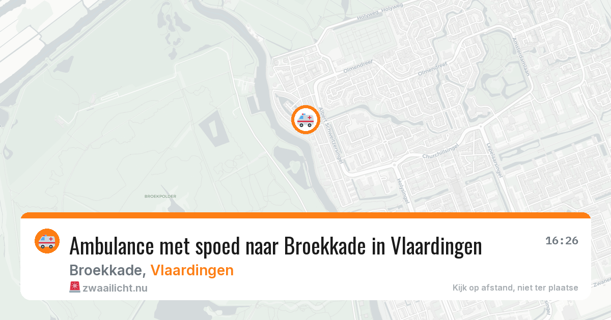 Ambulance met spoed naar Broekkade in Vlaardingen — 24 mei 2026