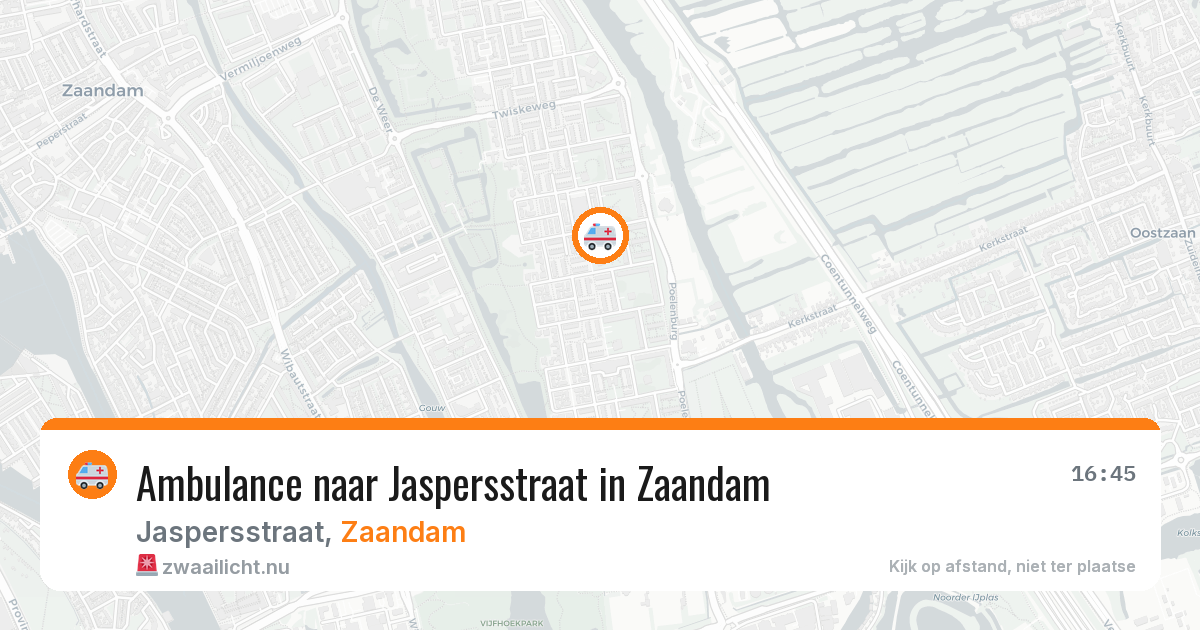 Ambulance naar Jaspersstraat in Zaandam — 19 jul 2026
