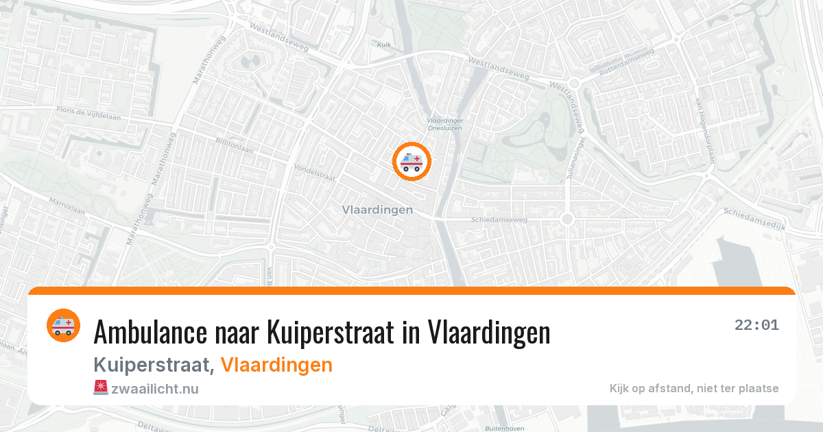 Ambulance naar Kuiperstraat in Vlaardingen — 23 mei 2026