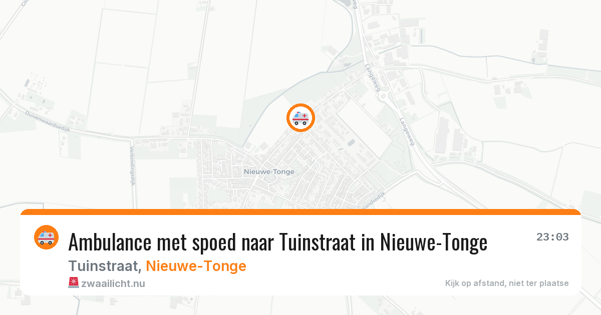 Ambulance met spoed naar Tuinstraat in Nieuwe-Tonge — 13 mei 2026