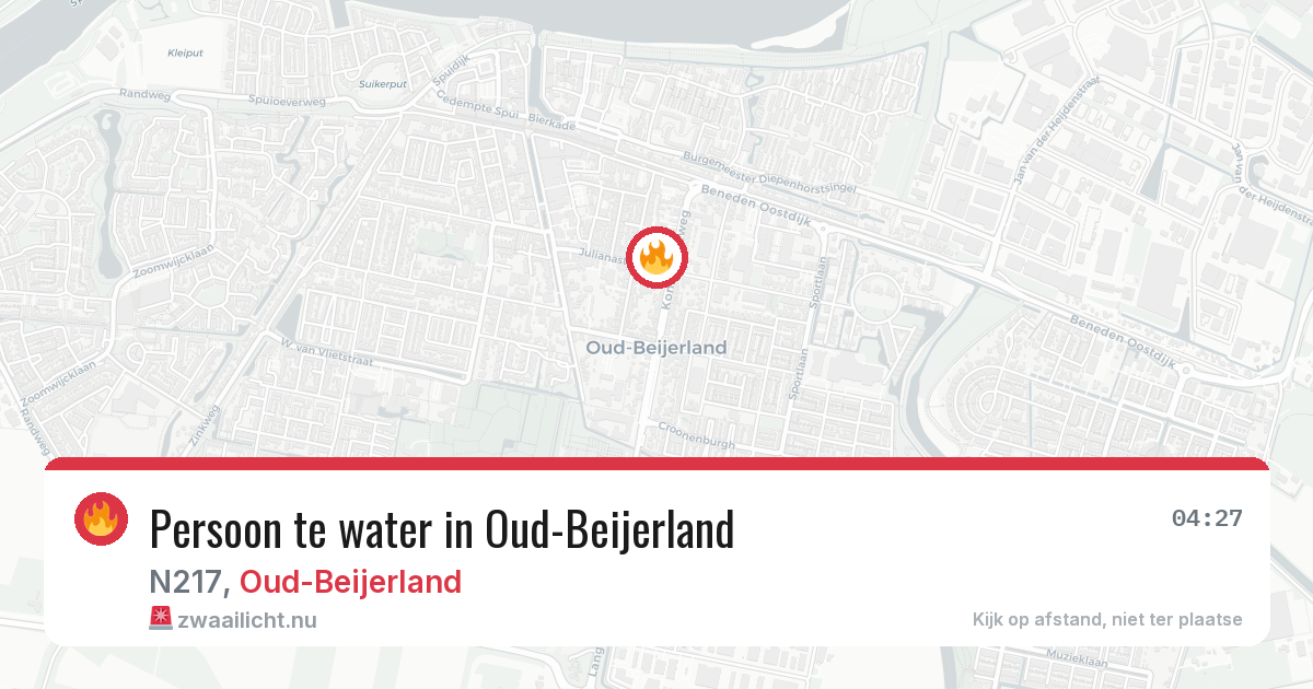 Persoon te water in Oud-Beijerland — 28 mrt 2026