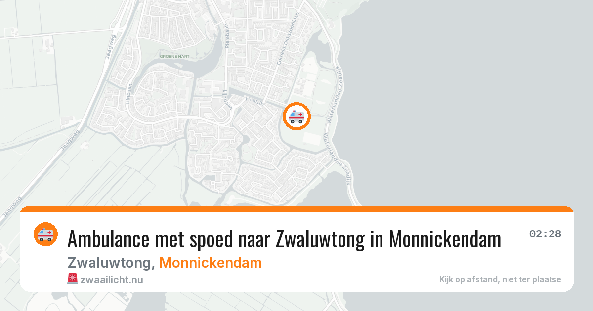 Ambulance met spoed naar Zwaluwtong in Monnickendam — 23 jul 2026