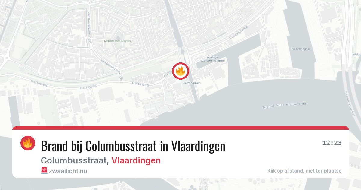 Brand bij Columbusstraat in Vlaardingen — 1 jun 2026
