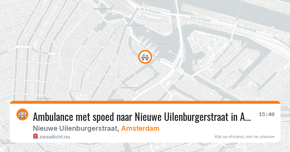 Ambulance met spoed naar Nieuwe Uilenburgerstraat in Amsterdam — 25 jul 2026