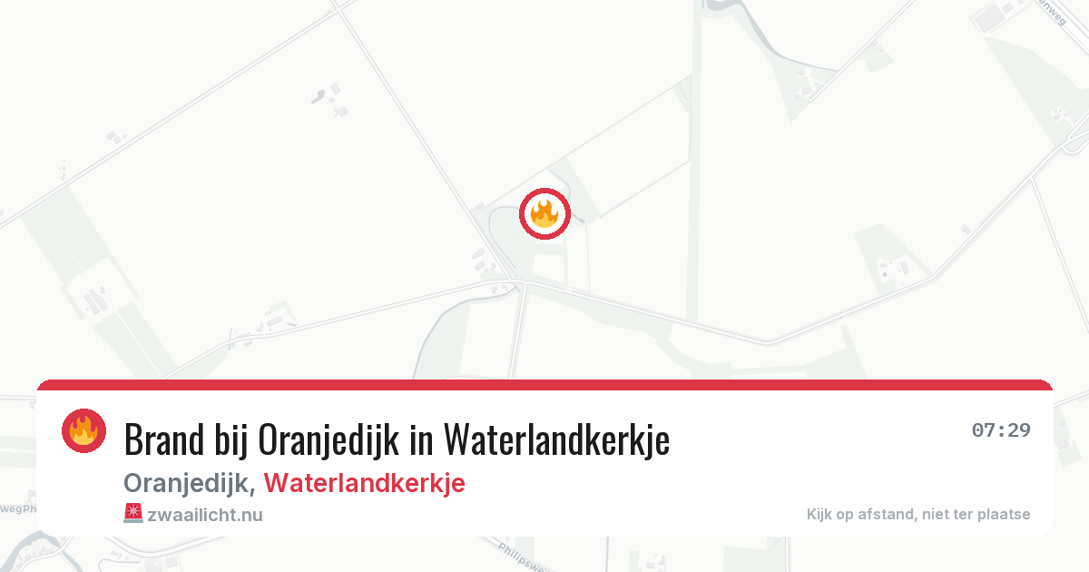 Brand bij Oranjedijk in Waterlandkerkje — 15 jul 2026