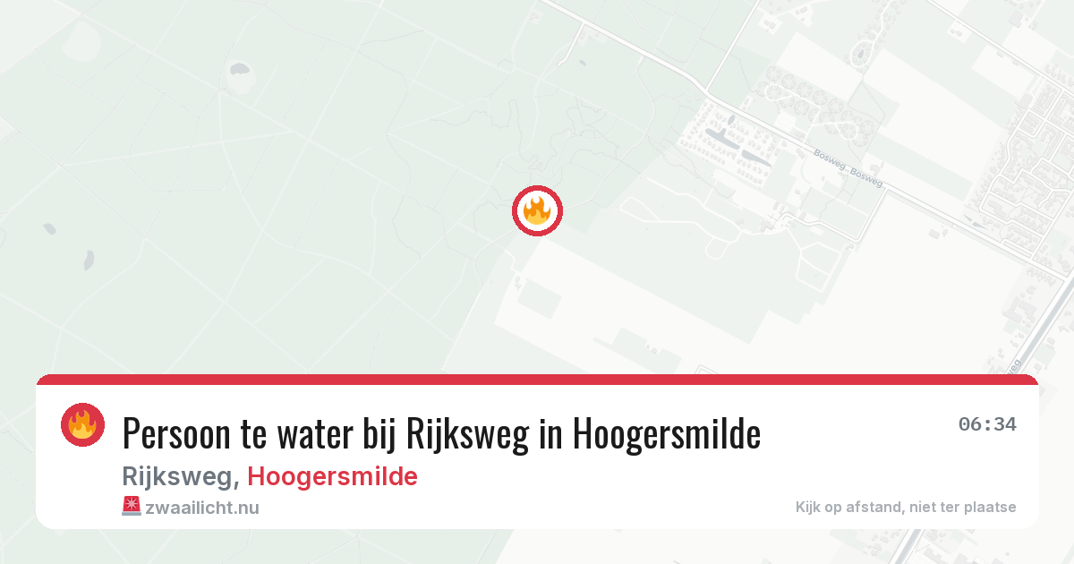 Persoon te water bij Rijksweg in Hoogersmilde — 17 mei 2026