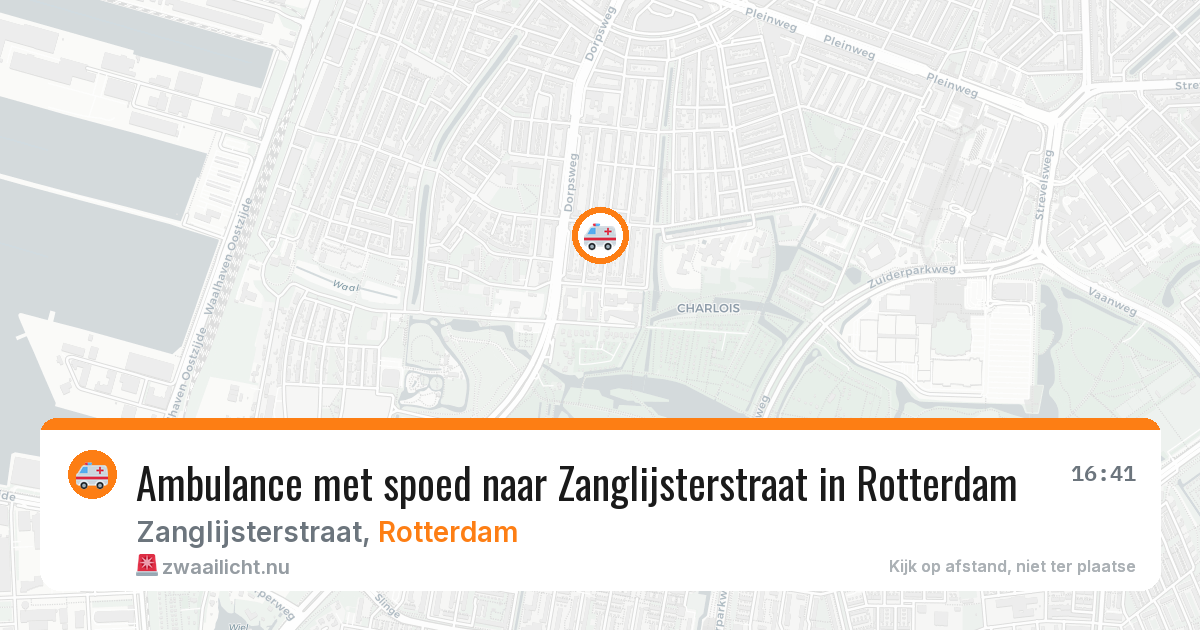 Ambulance met spoed naar Zanglijsterstraat in Rotterdam — 15 jul 2026