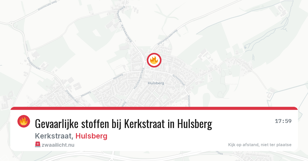 Gevaarlijke stoffen bij Kerkstraat in Hulsberg — 9 mei 2026
