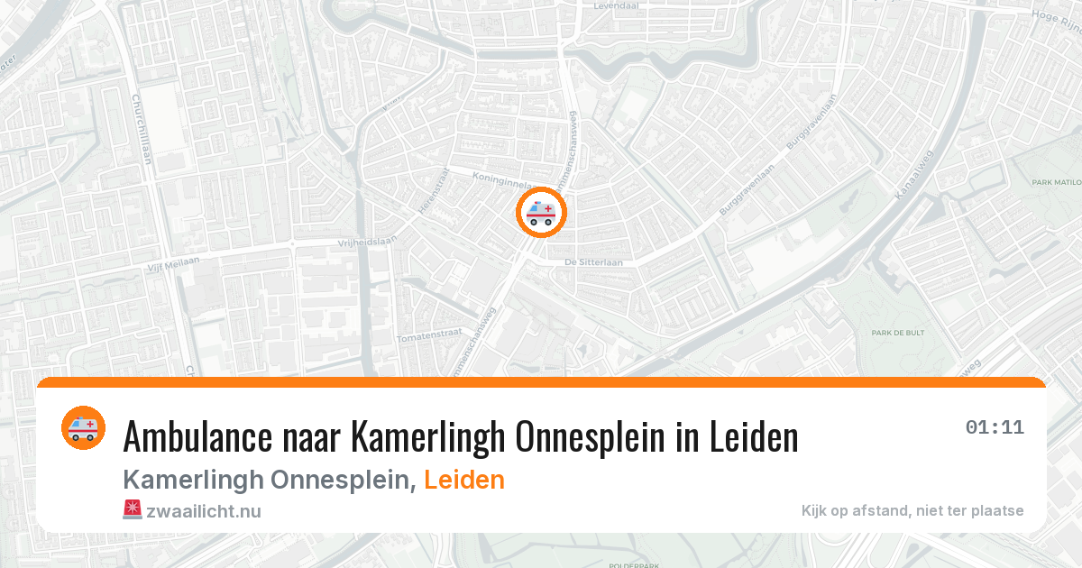 Ambulance naar Kamerlingh Onnesplein in Leiden — 21 mrt 2026