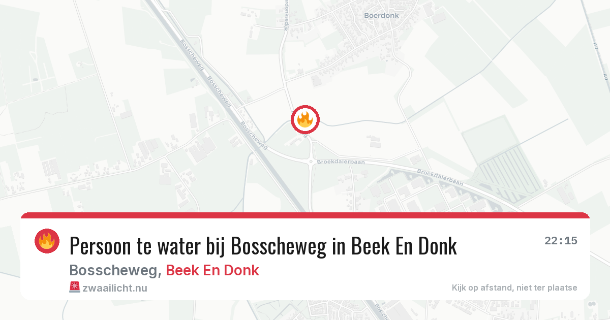 Persoon te water bij Bosscheweg in Beek En Donk — 18 jul 2026