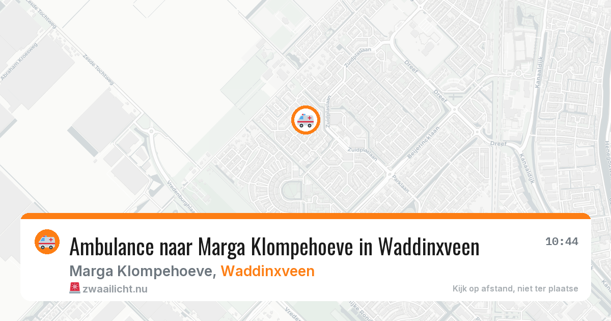 Ambulance naar Marga Klompehoeve in Waddinxveen — 20 mei 2026