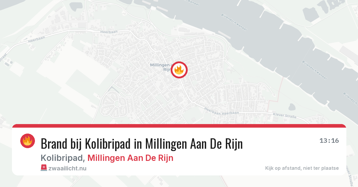Brand bij Kolibripad in Millingen Aan De Rijn — 19 jul 2026