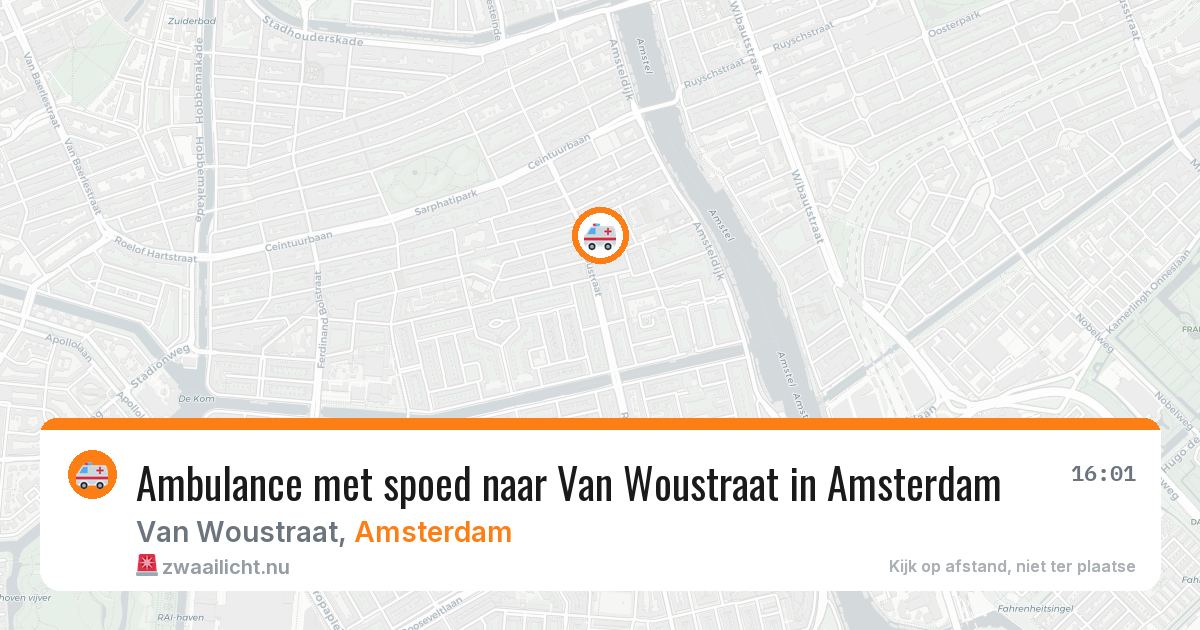 Ambulance met spoed naar Van Woustraat in Amsterdam — 21 mrt 2026
