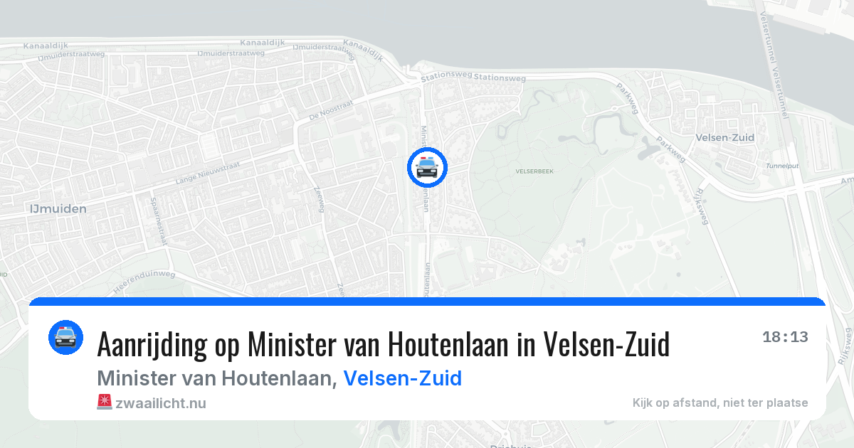 Aanrijding op Minister van Houtenlaan in Velsen-Zuid — 16 mrt 2026