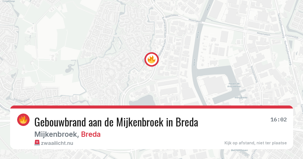 Gebouwbrand aan de Mijkenbroek in Breda — 7 apr 2026