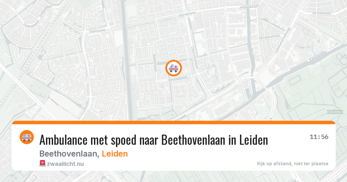 Ambulance met spoed naar Beethovenlaan in Leiden — 13 jul 2026