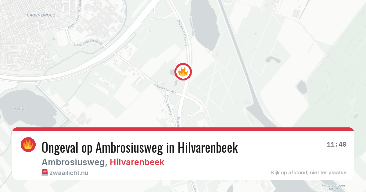 Ongeval op Ambrosiusweg in Hilvarenbeek — 10 jul 2026