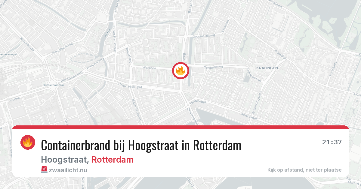 Containerbrand bij Hoogstraat in Rotterdam — 30 mei 2026