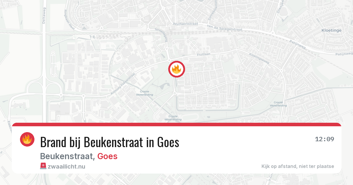 Brand bij Beukenstraat in Goes — 13 jul 2026