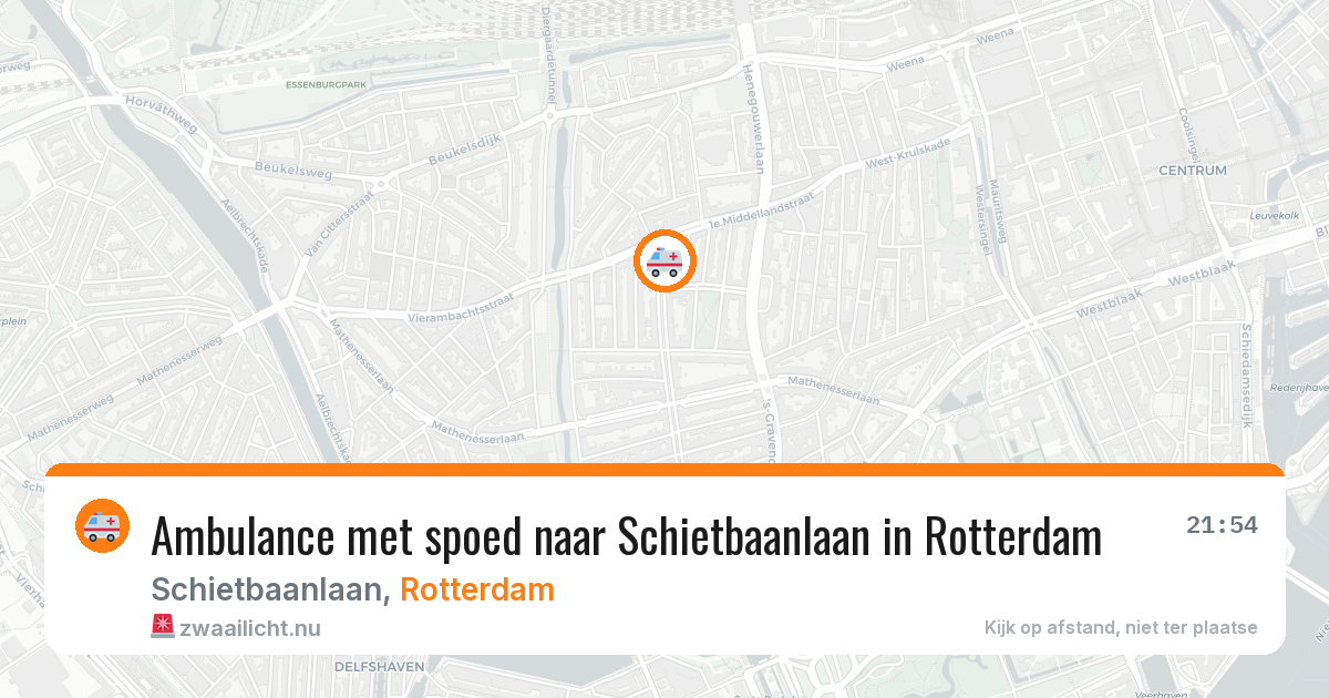 Ambulance met spoed naar Schietbaanlaan in Rotterdam — 11 jul 2026