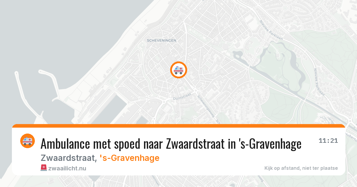 Ambulance met spoed naar Zwaardstraat in 's-Gravenhage — 16 mrt 2026