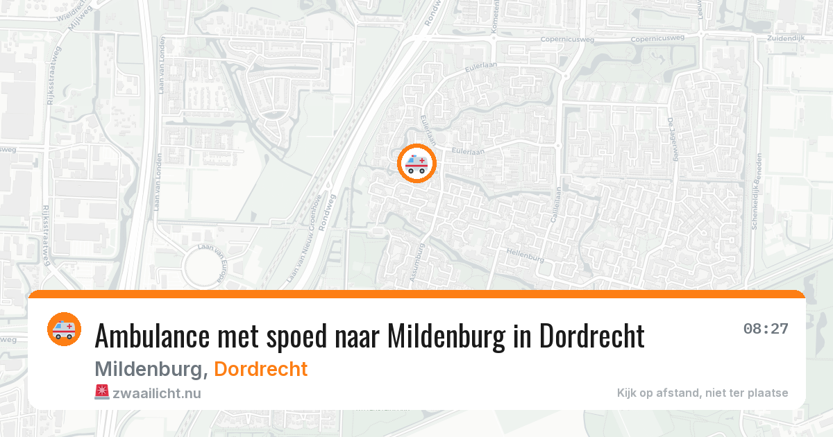 Ambulance met spoed naar Mildenburg in Dordrecht — 24 jul 2026