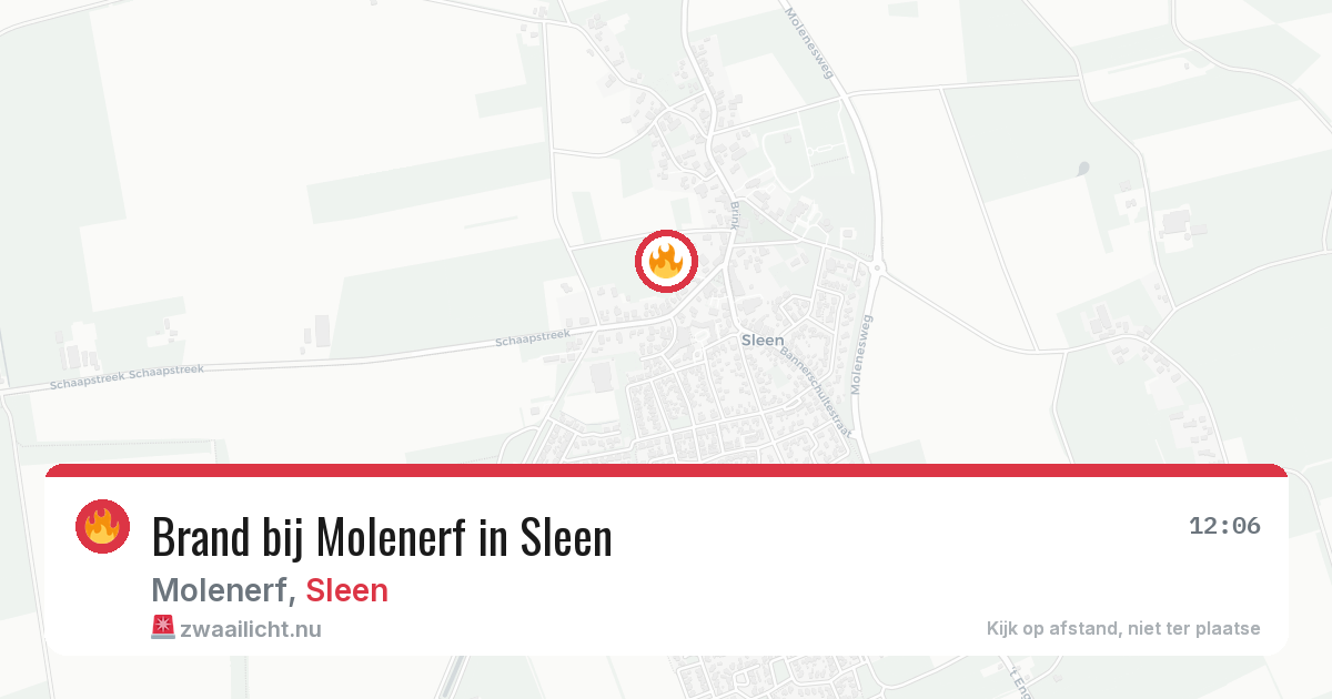 Brand bij Molenerf in Sleen — 6 apr 2026