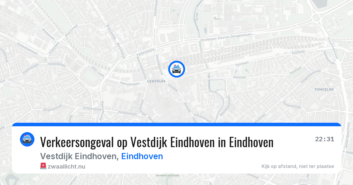 Verkeersongeval op Vestdijk Eindhoven in Eindhoven — 3 jun 2026