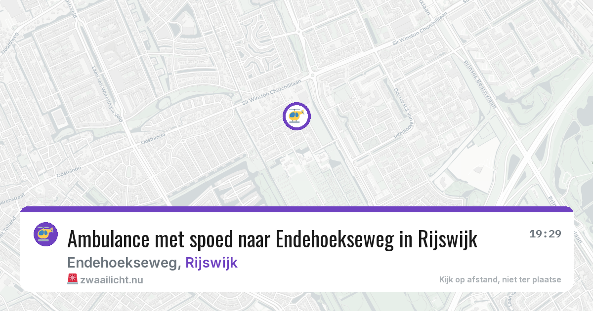 Ambulance met spoed naar Endehoekseweg in Rijswijk — 22 jul 2026