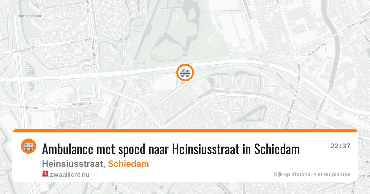 Ambulance met spoed naar Heinsiusstraat in Schiedam — 26 jul 2026