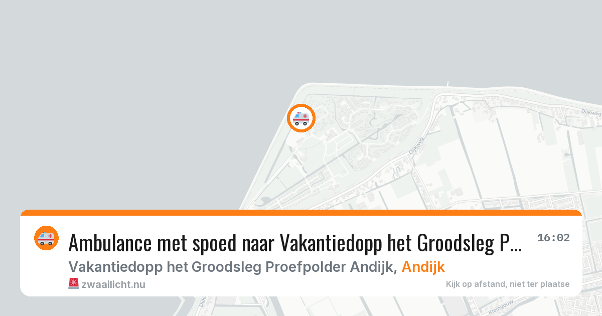 Ambulance met spoed naar Vakantiedopp het Groodsleg Proefpolder Andijk in Andijk — 4 jul 2026