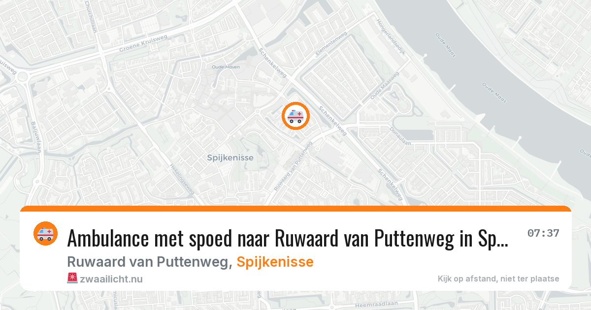 Ambulance met spoed naar Ruwaard van Puttenweg in Spijkenisse — 20 mrt 2026