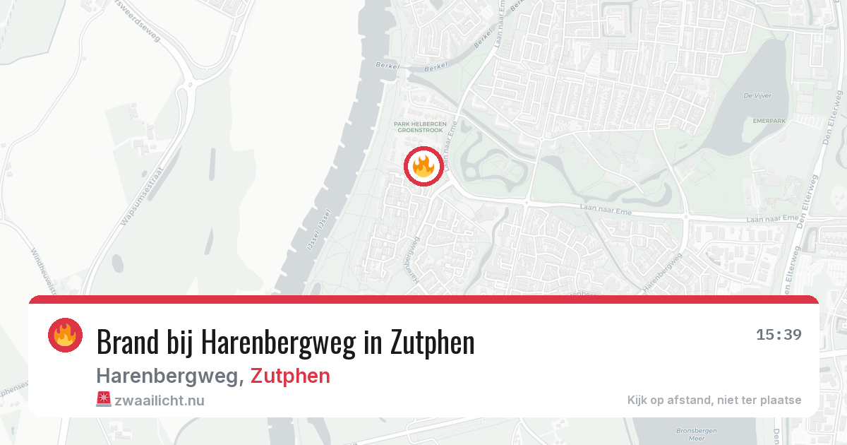 Brand bij Harenbergweg in Zutphen — 19 jul 2026
