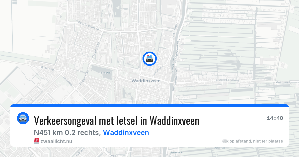 Verkeersongeval met letsel in Waddinxveen — 24 mrt 2026