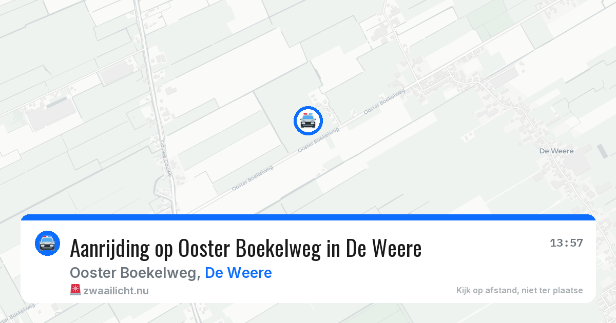 Aanrijding op Ooster Boekelweg in De Weere — 13 mei 2026