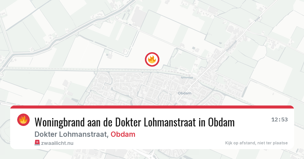 Woningbrand aan de Dokter Lohmanstraat in Obdam — 9 jul 2026
