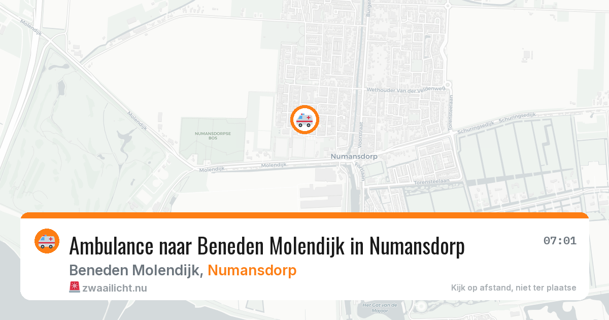 Ambulance naar Beneden Molendijk in Numansdorp — 25 mrt 2026