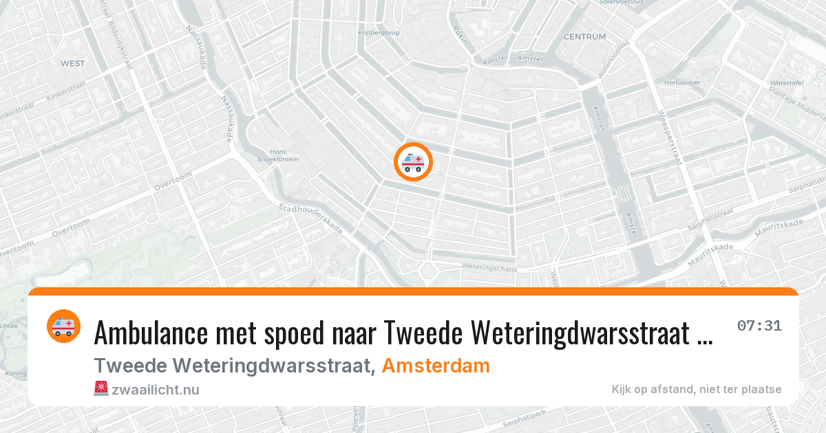 Ambulance met spoed naar Tweede Weteringdwarsstraat in Amsterdam — 5 mei 2026