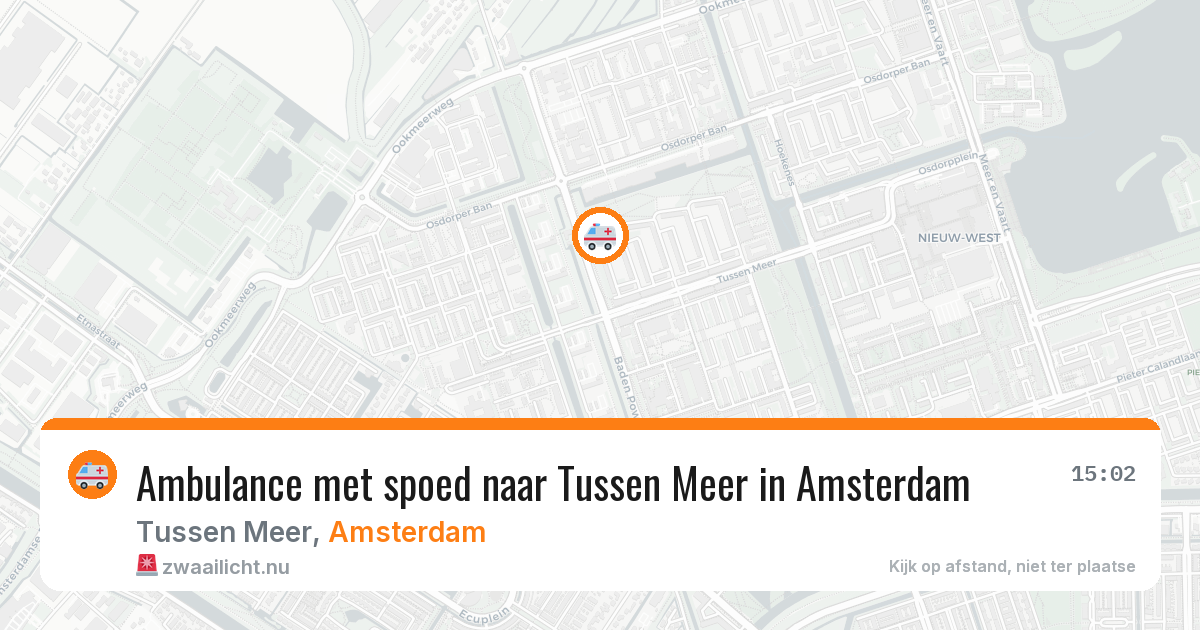 Ambulance met spoed naar Tussen Meer in Amsterdam — 13 jul 2026