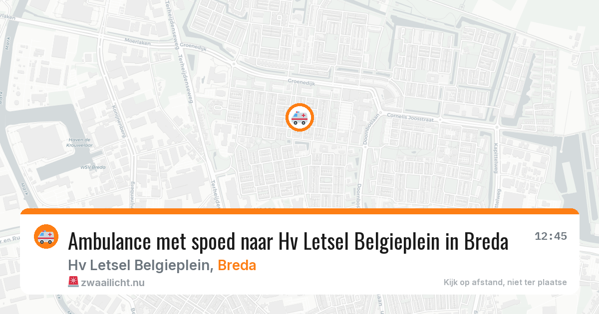 Ambulance met spoed naar Hv Letsel Belgieplein in Breda — 25 mei 2026