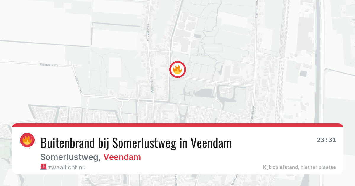Buitenbrand bij Somerlustweg in Veendam — 20 mrt 2026