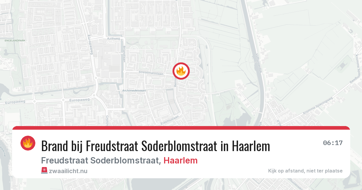 Brand bij Freudstraat Soderblomstraat in Haarlem — 10 mei 2026