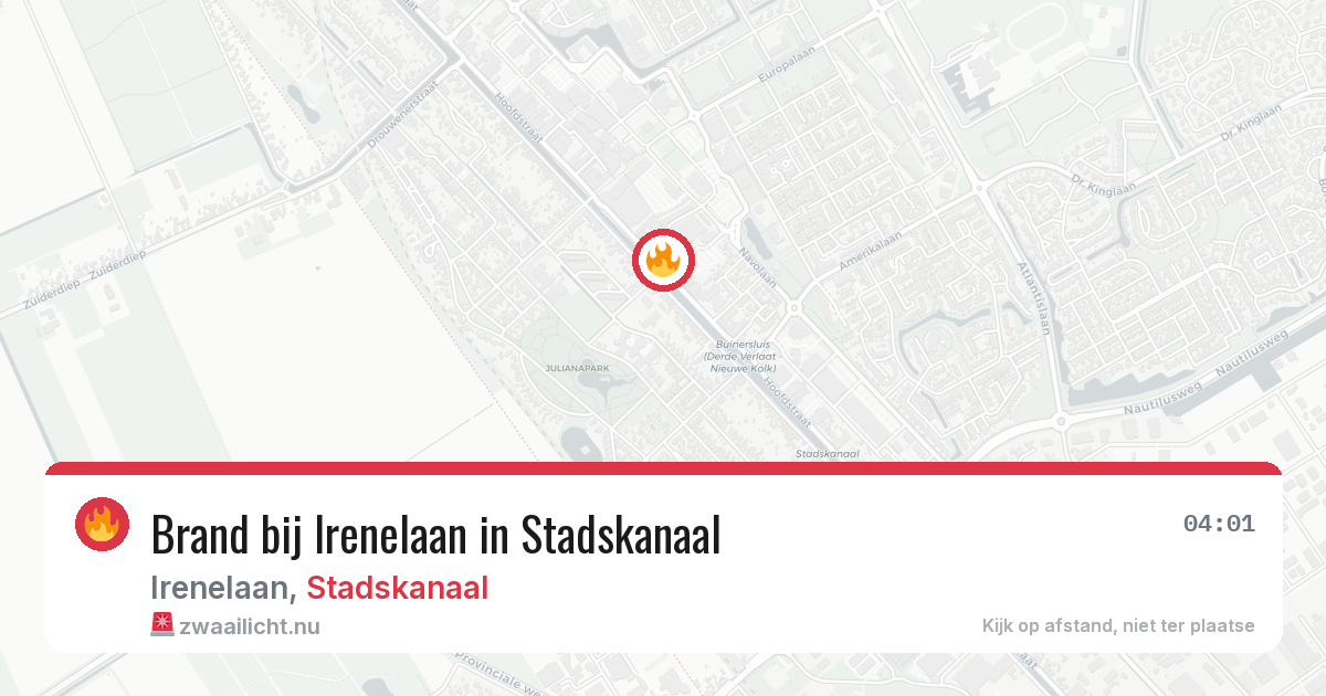 Brand bij Irenelaan in Stadskanaal — 26 mei 2026